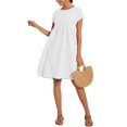 thumbnail image 2 of Vestido midi Zhyaj, túnica holgada de algodón con bolsillos para mujer, 2 of 7