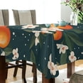 thumbnail image 5 of Yayeee Tablecloths 60" x 60" Rectangle Wrinkle Resistant Party Table Cover, Blue Floral Oranges, 5 of 8