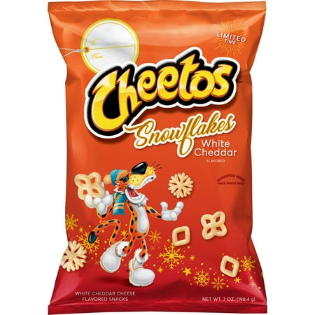 Cheetos Snowflakes White Cheddar Cheese Flavored Snack Chips, 7 oz Bag