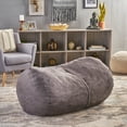 thumbnail image 5 of GDF Studio Suede 4 ft. Fabric Bean Bag Chair, Charcoal, 5 of 10