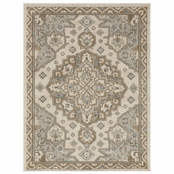 Mohawk Home Huffman Indoor Ornamental Area Rug, Grey, 6' x 9'