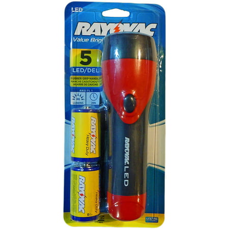 Rayovac Value Bright 46 Lumen 5 LED Rubber Flashlight with Batteries