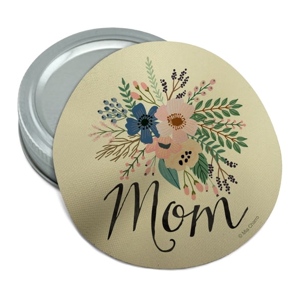 Mom with Flowers Mother's Day Round Rubber Non-Slip Jar Gripper Lid Opener