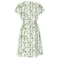 thumbnail image 5 of THDHVS Womens Summer Dresses,Dresses for Women 2025,Women Summer V-Neck Solid Casual Short Sleeve Waisted Mini Dress Green M, 5 of 5