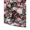 thumbnail image 6 of MODA NOVA Juniors Casual Elastic Waist Tassel Beach Floral Mini Shorts Black S, 6 of 6