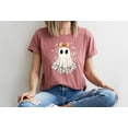 thumbnail image 4 of Moonlight Apparel Cute Halloween T-Shirt Ghost with Bow Graphic Tee Spooky Lace Print Short Sleeve Top for Fall Holiday OutfitsParty and Holiday Style, 4 of 5