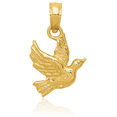 thumbnail image 3 of 14K Solid Yellow Gold Flying Dove Symbol Peace Love Holy Spirit Bird Necklace Religious Chain Pendant Christian Charm with chain 20inch, 3 of 8