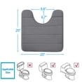 thumbnail image 4 of Smiry Memory Foam Bathroom rugs Toilet mats, U-Shaped Contour Carpet, 20" x 20", Grey, 4 of 7