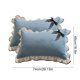 thumbnail image 3 of Juego de dos fundas de almohada de tela cepillada agradable para la piel, decoradas con encaje y lazos, e impresas con un dibujo de rosa. Ideales para dormitorio. Funda de almohada de poliéster., 3 of 6