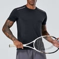 thumbnail image 4 of Tops para hombre, blusas y camisas de manga corta con cuello redondo para hombre, blusas casuales elásticas deportivas de color liso para hombre, blusas de manga corta con cuello redondo para hombre,, 4 of 4