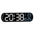 thumbnail image 3 of Reloj despertador digital colorido, luz nocturna, función de memoria Dst, con temperatura Azul, 3 of 7