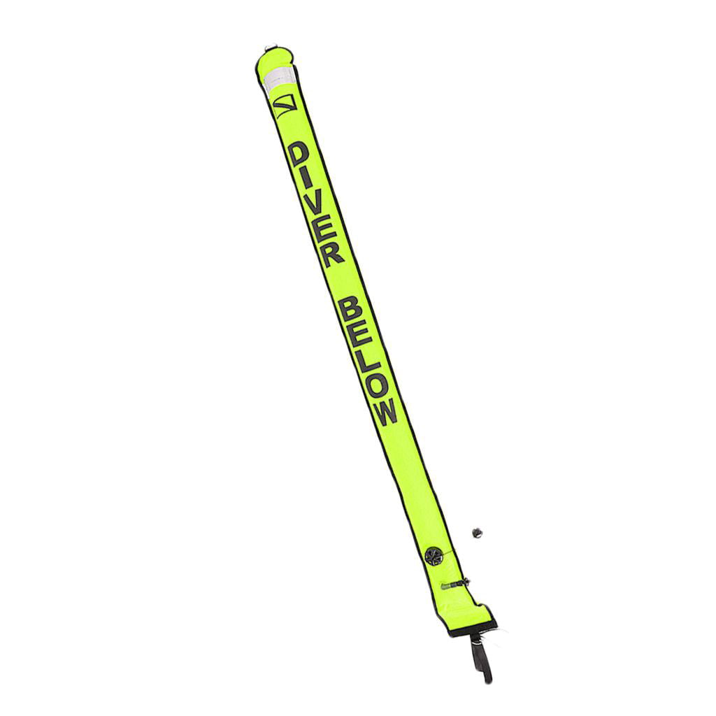 Surface Marker Buoy Signal Tube Safety Sausage SMB Neon Yellow 6ft Foot Scuba 