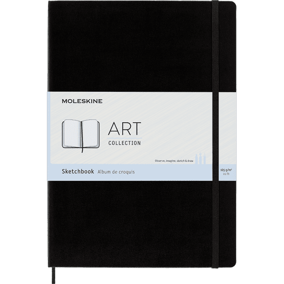 Moleskine Art Sketchbook, Hard Cover, A4 (12" x 8.5"), Black