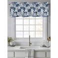 thumbnail image 4 of Valance Curtains for Kitchen Windows Retro Country Blossom FlowersRod Pocket Valance Floral White Blue Short Window Curtain Topper for Bedroom Living Room Bathroom 42x12in, 4 of 9