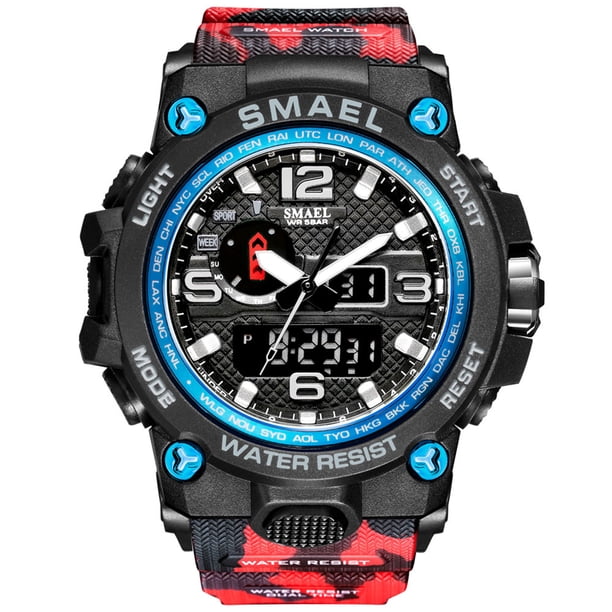 Mirar 1545D Reloj de pulsera deportivo multifuncional para hombre Cuarzo de moda + Reloj electrónico digital de doble pantalla con 50M Impermeable / Luminoso / Alarma / Cronómetro / Timbre 1 1