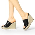 thumbnail image 2 of BLISSFUL STEP Women's Slip-On Platform Wedge Heel Wedge Sandals, 2 of 7