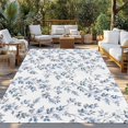 thumbnail image 2 of Blue Leaves Outdoor Rug for Patio/Deck/Porch, Non-Slip Large Area Rug 4 x 6 Ft, Summer Botanical Elegant Pastoral Indoor Outdoor Rugs Washable Area Rugs, Reversible Camping Rug Carpet Runner, 2 of 8