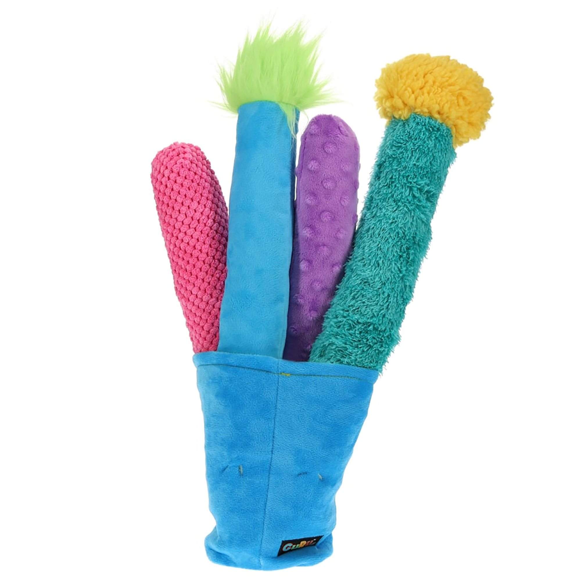 GURU Pet: Fry Guy: 5 Piece Set - Large - 4 Plush Dog Toys w/ Holder, Squeaks & Crinkles, Fry Shape Characters, Durable Fabric, Chew-Fetch-Thrash-Play