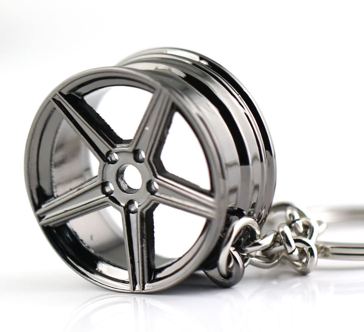 For Man Zinc Alloy Innovative Wheel Rim Tyre Tire Key Cover Keyring KeyChain 