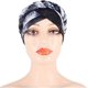 thumbnail image 2 of KAIYANG Gorro con estampado de seda de leche y trenza para la cabeza, gorro anticaída, gorro trenzado (negro y gris), 2 of 5