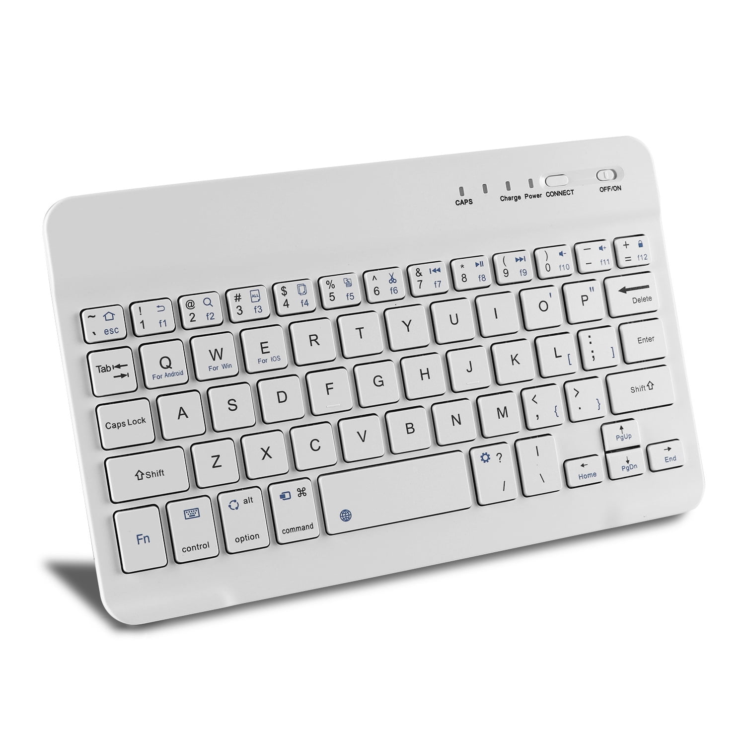 PloutoRich Wireless Keyboard, 7/8 inch Bluetooth Keyboard, Ultra-Thin Rechargeable Keyboard for Laptop Mobile Phone Tablet,Three-system Universal