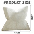 thumbnail image 5 of Paquete de 2 fundas de almohada beige de 18 x 18 pulgadas, fundas de cojín de chenilla suave para sofá, fundas de cojín de color sólido, decoración del hogar para sofá de primavera, sala de estar, 5 of 5