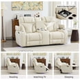 thumbnail image 3 of 2 Pieces Power Recliner Chair Sets,Faux Leather 3-Seat Reclining Sofa,Loveseat Recliner Chair for Living Room Furniture Set Home Theater Seating with Adjustable Headre,USB Ports,Cup Holders, 3 of 9