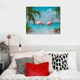 thumbnail image 5 of COMIO  Flamingo in Water Pictures Canvas Print Art Sea Ocean Pink Animals Painting Artwork Home Wall Art Decor for Living Room Bedroom Bathroom Walls Decoration, 5 of 5