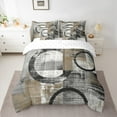 thumbnail image 2 of Feelyou Yellow Grey Abstract Ombre Twin Bedding Sets 7-Piece, Square Circle Geometric Bedding Comforter Set, Teen Kid Child Adult Reversible Sheet Sets, Super Cozy Room Decor, 2 of 7