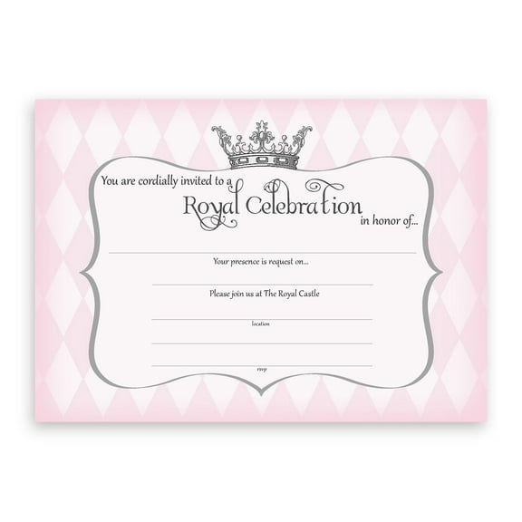 Princess Party LARGE Invitations - 10 Invitations   10 Envelopes
