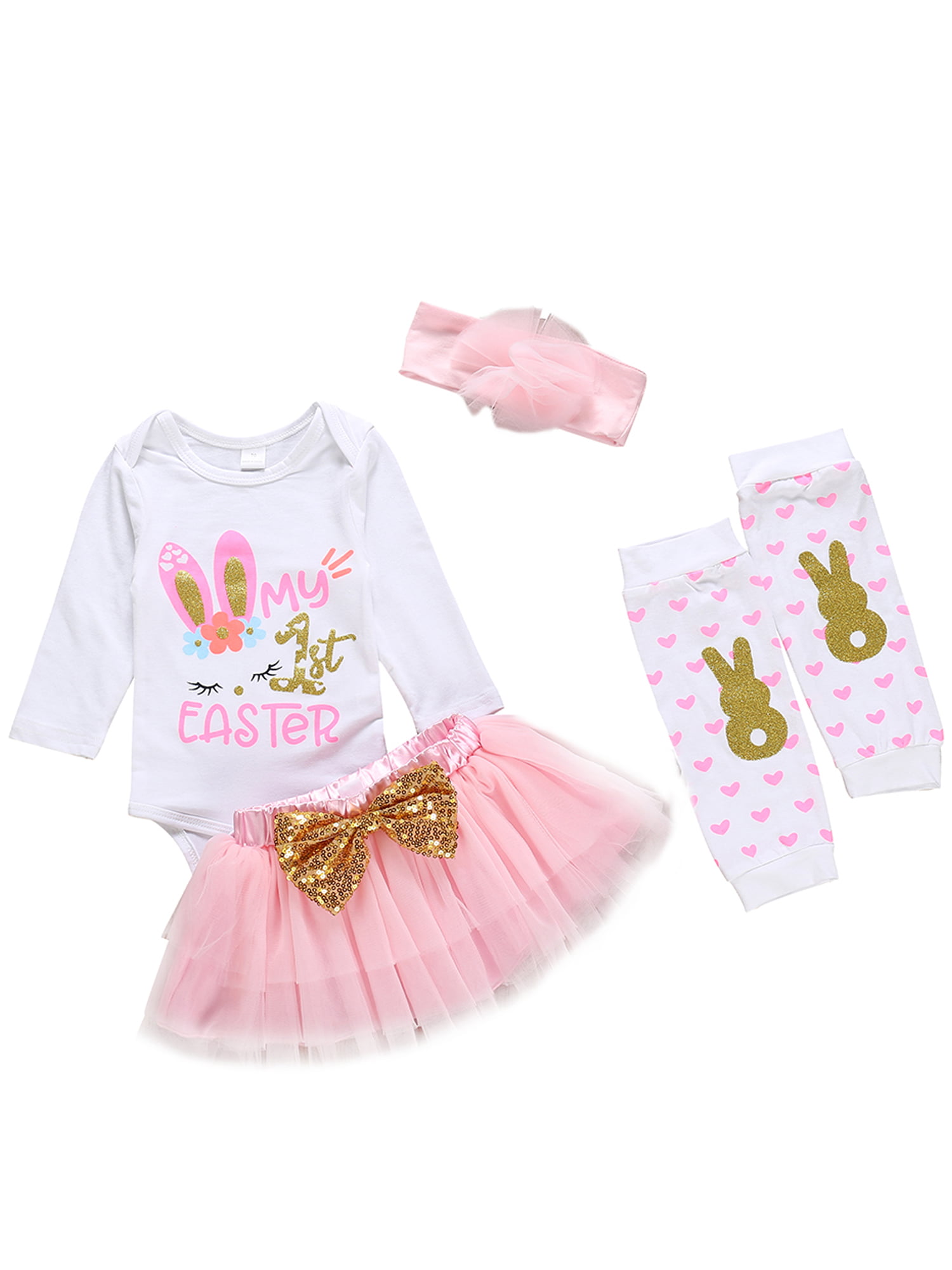 Baby Girl My 1st First Easter Bunny Egg Romper Tutu Dress Costume Outfit Clothes 