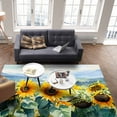 thumbnail image 4 of Area Rugs Indoor Non-Slip Rectangle Rug 2x3 Ft Summer Sunflower Plant Mountain Field Painting Style Nature Rug Rubber Backing Floor Mats Non Shedding Home Decor Carpet for Entryway Living Room, 4 of 8
