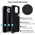 thumbnail image 6 of Liquid Silicone Case for iPhone 12 Pro Max, [Camera Protection] [Anti Fingerprint] [Wireless Charging] 4 Layer Phone Case Protective Cover, Built-in Microfiber Case Cover, 6.7", Black, 6 of 14