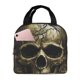thumbnail image 1 of Easygdp Vintage Gold Leaf Skull Bolsa Térmica Premium - Tela Oxford Impermeable, Gran Capacidad, Bolsillo Frontal, Unisex para Trabajo, Escuela, Actividades al Aire Libre y Picnics, 1 of 8