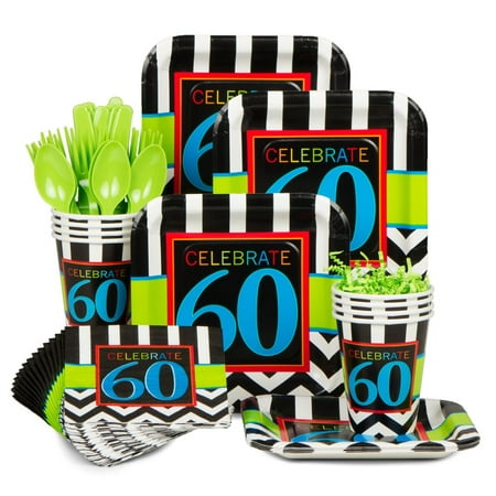 Chevron Mix 60Th  Birthday  Standard Kit Serves 8 Party  