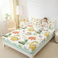 thumbnail image 4 of Castle Fairy Boys Girls Kawaii Dinosaurs Twin Sheet Sets 3pcs,Colorful Jungle Animal Twin Fitted Sheet Microfiber,Cartoon Flowers Wildlife Breathable Flat Sheet,Super Cozy Room Decor, 4 of 7