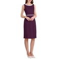 thumbnail image 2 of INSPIRE CHIC Vestido de Mujer con Rhinestones, Cuello Barco, Sin Mangas, Vestido Lápiz Ajustado 2XL Púrpura, 2 of 5