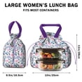 thumbnail image 5 of Pioneer Flower Floral Print Pattern Drawstring Lunch Bag Women - Drawstring Lunch Bag Insulated for Work Office - Stain-Resistant Large Lunchbags for Women with Multi-Pockets, 5 of 6