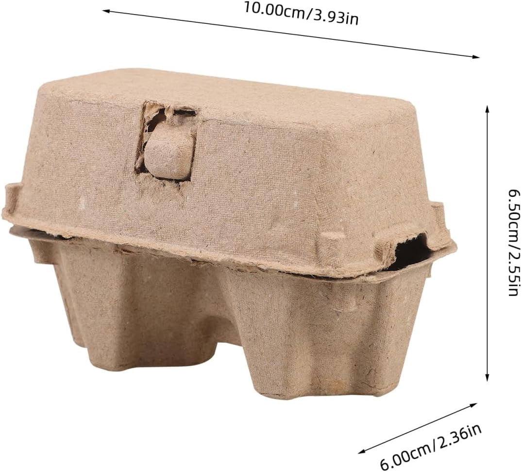 RVKXHD 25 Pcs 2 Count Egg Cartons Bulk, Natural Paper Pulp Chicken Egg Storage Containers Holder for Kitchen Supermarkets Farm Market Display