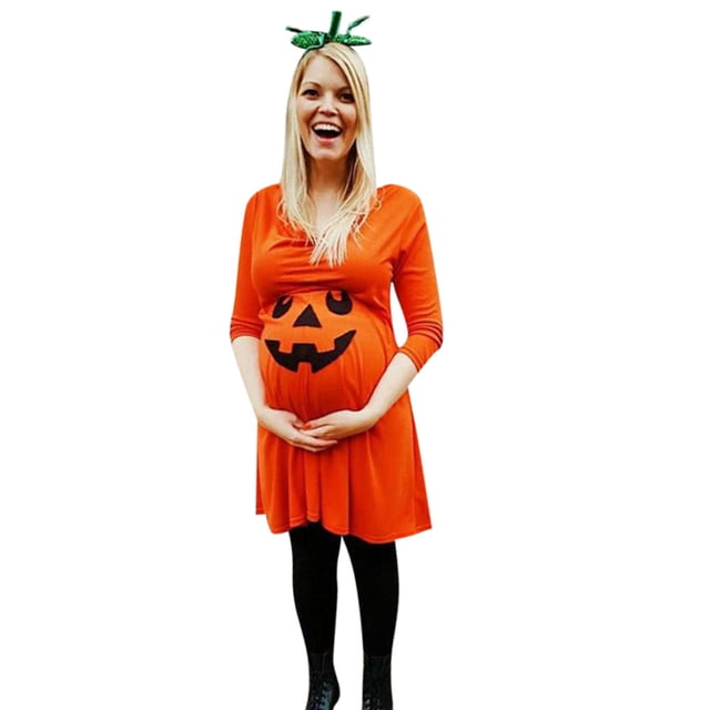 Decoración de Halloween decoraciones de Halloween camisón para mujeres embarazadas embarazo Halloween vestido con estampado del diablo ropa