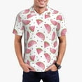 thumbnail image 3 of Rocae Watermelon for Men's Short Sleeve Polo Shirt, Quick Drying Performance Moisture Wicking Sports Men's Golf Shirt Medium, 3 of 9