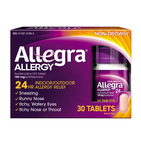 Allegra Allergy 24 Hours Allergy Relief, Non-Drowsy 30 Tablets, 3-Pack