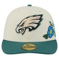 thumbnail image 2 of Men's New Era Cream/Midnight Green Philadelphia Eagles Tonal Floral 59FIFTY Fitted Hat, 2 of 5
