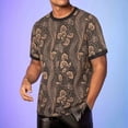 thumbnail image 2 of JTSRKL Mens Embroidered Jacquard T-shirts Patchwork Casual Loose Sporty Short Sleeve Crew Neck Tees Comfy Relaxed Daily Versatile Tops, 2 of 9