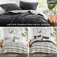thumbnail image 2 of Cotton Bedding Set 7 Piece Stripe Comforter and Quilt Set-Full/Queen,Bed In A Bag, 2 of 18