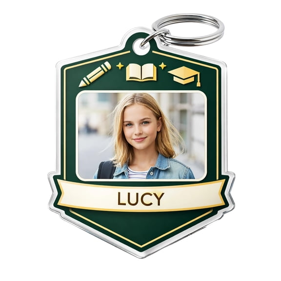 HaoXun Custom Photo and Name Acrylic Keychain - Personalized Backpack Hanging Pendant for Gift Giving and Special Occasions