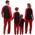 thumbnail image 3 of Argulvti Christmas Pajamas for Family, Long Sleeve Tree Print Tops + Plaid Pants Set Sleepwear, 3 of 6