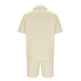 thumbnail image 4 of Miluxas Men's 2 Piece Outfits Short Sleeve Button Down Shirts and Casual Shorts Set Summer Outfits Beige XXL(XXL), 4 of 7
