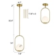 thumbnail image 3 of Gold Pendant Lights Fixture 5.9'' Globe Opal Glass Shade Mid Century Pendant Lighting For Kitchen Island Dining Room, 3 of 8