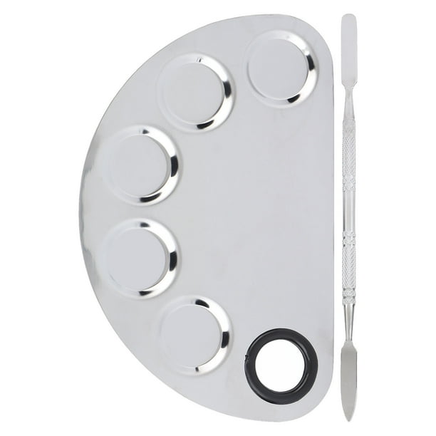 Makeup Mixing Palette Stainless Steel Thumb Hole Textured Handle